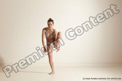 Nude Gymnastic poses Woman White Moving poses Slim long brown Dynamic poses Pinup